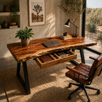 Executive Desk – Solid Wood Desk with Drawers for Luxury Home Office Decor
