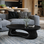 Handcrafted Solid Wood Coffee Table – Sculptural Curved Design