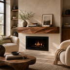 Wood Fireplace Mantel – Solid Wood Floating Shelf for Living Room Decor