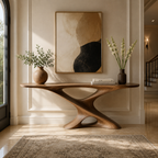 X-Base Console Table – Sculptural Solid Wood Entryway Table