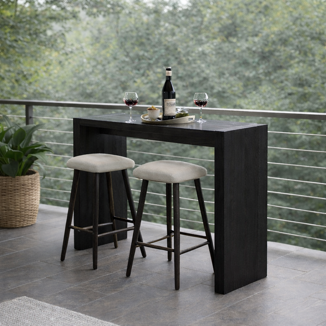 Modern Wooden Bar Table with Stools | Minimalist Kitchen & Dining Counter Set Main Image