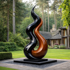Wooden Outdoor Sculpture – Modern Natural Art Decor