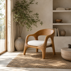 Sculptural Open Frame Wood Armchair