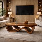 Infinity Loop Coffee Table – Sculptural Solid Wood Table for Luxury Living Room