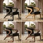 Sculptural Accent Chair – Solid Wood Lounge Chair