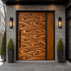 Solid Wood Entry Door – Handcrafted Natural Wooden Door Design