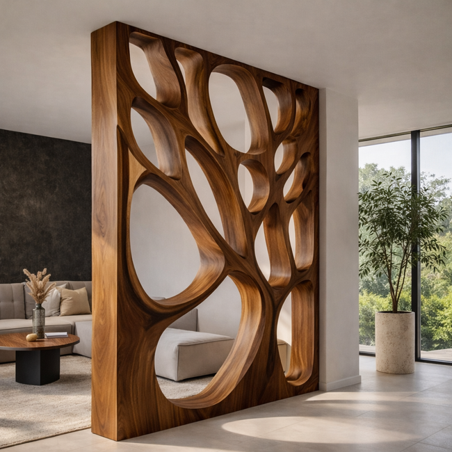 Decorative Room Divider – Solid Wood Modern Panel for Living Room Decor Main Image