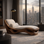 Organic Chaise Lounge – Sculptural Solid Wood Chair for Luxury Living Room