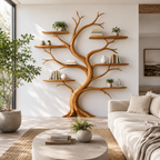 Tree Wall Shelf – Solid Wood Sculptural Shelf for Living Room Decor