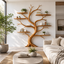 Tree Wall Shelf – Solid Wood Sculptural Shelf for Living Room Decor