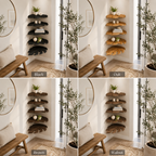 Corner Wood Wall Shelf – Solid Wood Floating Display Shelf for Living Room Decor