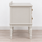 Patterned Drawer Nightstand with Turned Legs