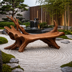 Tree Root Outdoor Bench – Solid Wood Rustic Bench for Patio and Garden Decor