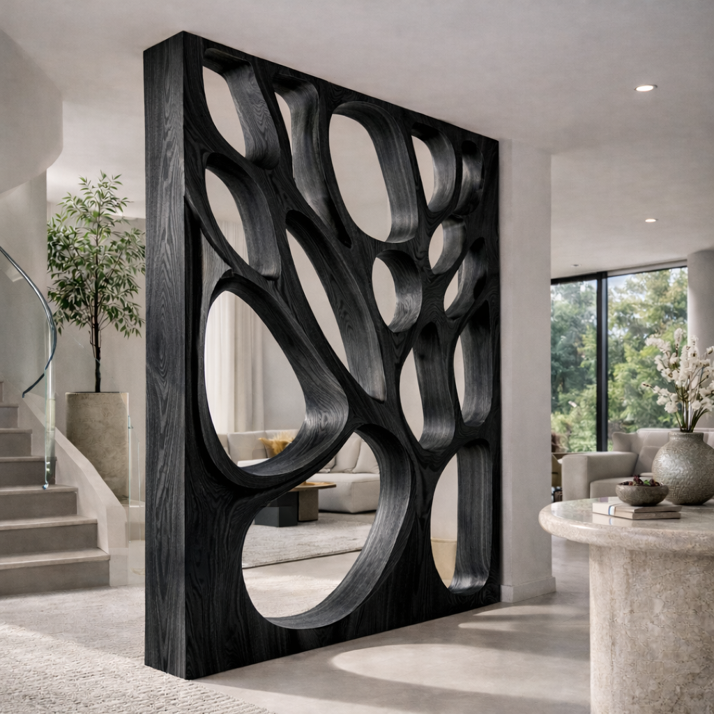 Decorative Room Divider – Solid Wood Modern Panel for Living Room Decor