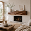 Wood Fireplace Mantel – Solid Wood Floating Shelf for Living Room Decor