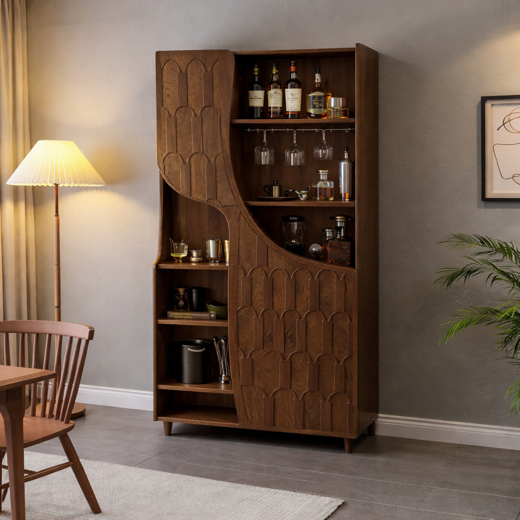 Wooden Storage Cabinet – Modern Natural Display & Bar Furniture