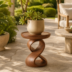 Twisted Planter Stand – Solid Wood Plant Stand for Indoor and Outdoor Decor