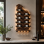 Wall-Mounted Wine Rack – Solid Wood Bottle Holder with Glass Storage
