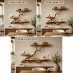 Organic Wall Shelf – Solid Wood Display Shelf for Living Room