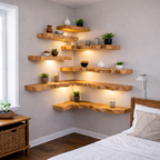 Floating Wooden Wall Shelves – Modern Natural Storage & Decor