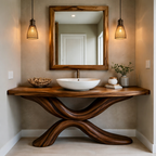 Handcrafted Solid Wood Console Table – Sculptural X-Base Design