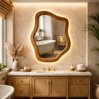 Organic Bathroom Mirror – Solid Wood Wall Mirror for Modern Bathroom Decor