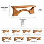 Sculptural Wood Entryway Bench – Solid Wood Hallway Bench with Curved Base for Home Decor