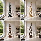 Twisted Wood Sculpture – Sculptural Solid Wood Art for Modern Home