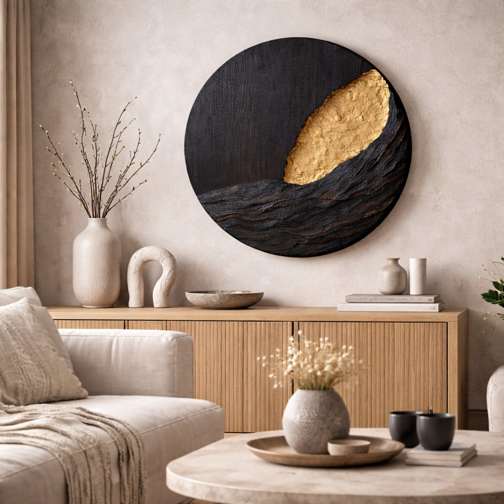 Sculptural Wall Art – Handmade Wooden Wall Decor for Modern Home