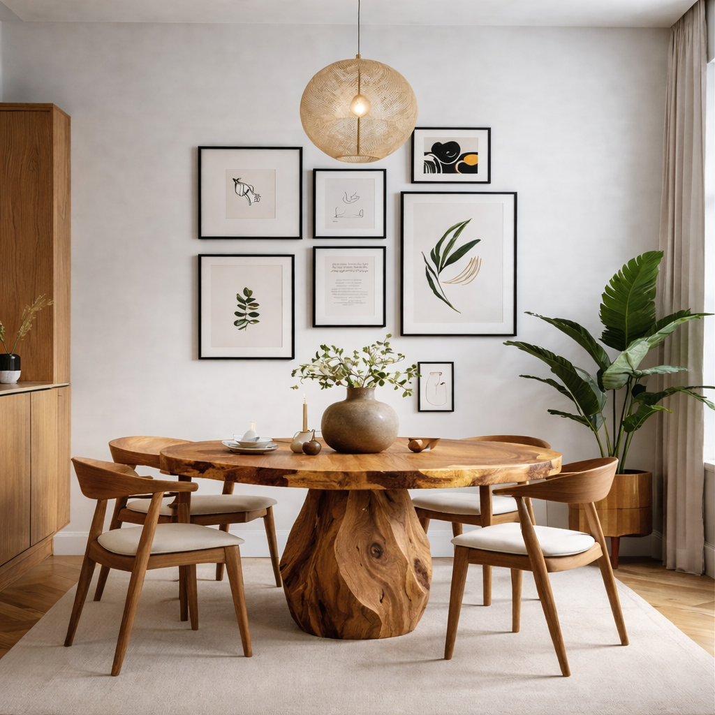 Solid Wood Dining Table – Modern Natural Furniture for Dining Spaces