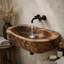 Petrified Wood Vessel Sink – Natural Fossil Wood Bathroom Vanity Bowl