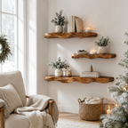 Organic Live Edge Wood Floating Shelves