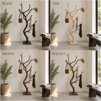 Tree Branch Wood Coat Rack – Solid Wood Entryway Hall Tree with Hooks for Home Decor