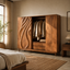 Carved Wood Wardrobe – Solid Wood Sliding Closet Cabinet for Bedroom Decor