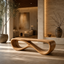 Infinity Bench – Sculptural Solid Wood Bench for Modern Living Room