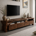 Solid Wood Live Edge Media Console – Sculptural TV Stand