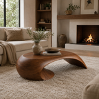Wave Coffee Table – Sculptural Solid Wood Table for Luxury Living Room