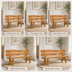 Wood Garden Bench – Solid Wood Outdoor Bench for Patio Decor