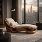 Organic Chaise Lounge – Sculptural Solid Wood Chair for Luxury Living Room