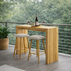 Modern Wooden Bar Table with Stools | Minimalist Kitchen & Dining Counter Set