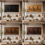 Backlit Pine Forest Wood Wall Art