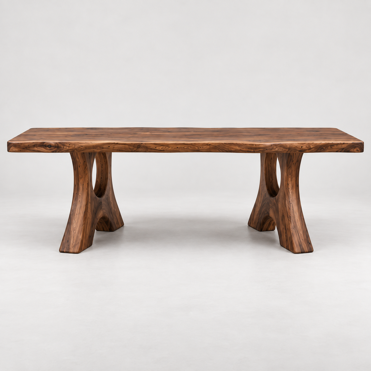 Sculptural Arch Base Wood Dining Table