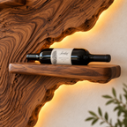 Live Edge Wood Wall Wine Rack