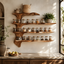 Wall-Mounted Spice Rack – Solid Wood Kitchen Organizer Shelf