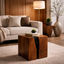 Solid Wood Resin Side Table – Live Edge Epoxy Accent Table