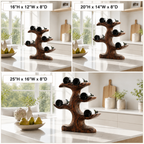 Tree Branch Wood Wine Rack – Solid Wood Bottle Display Stand for Dining Room Decor