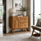 Arch Carved Wood Accent Cabinet