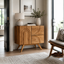 Arch Carved Wood Accent Cabinet