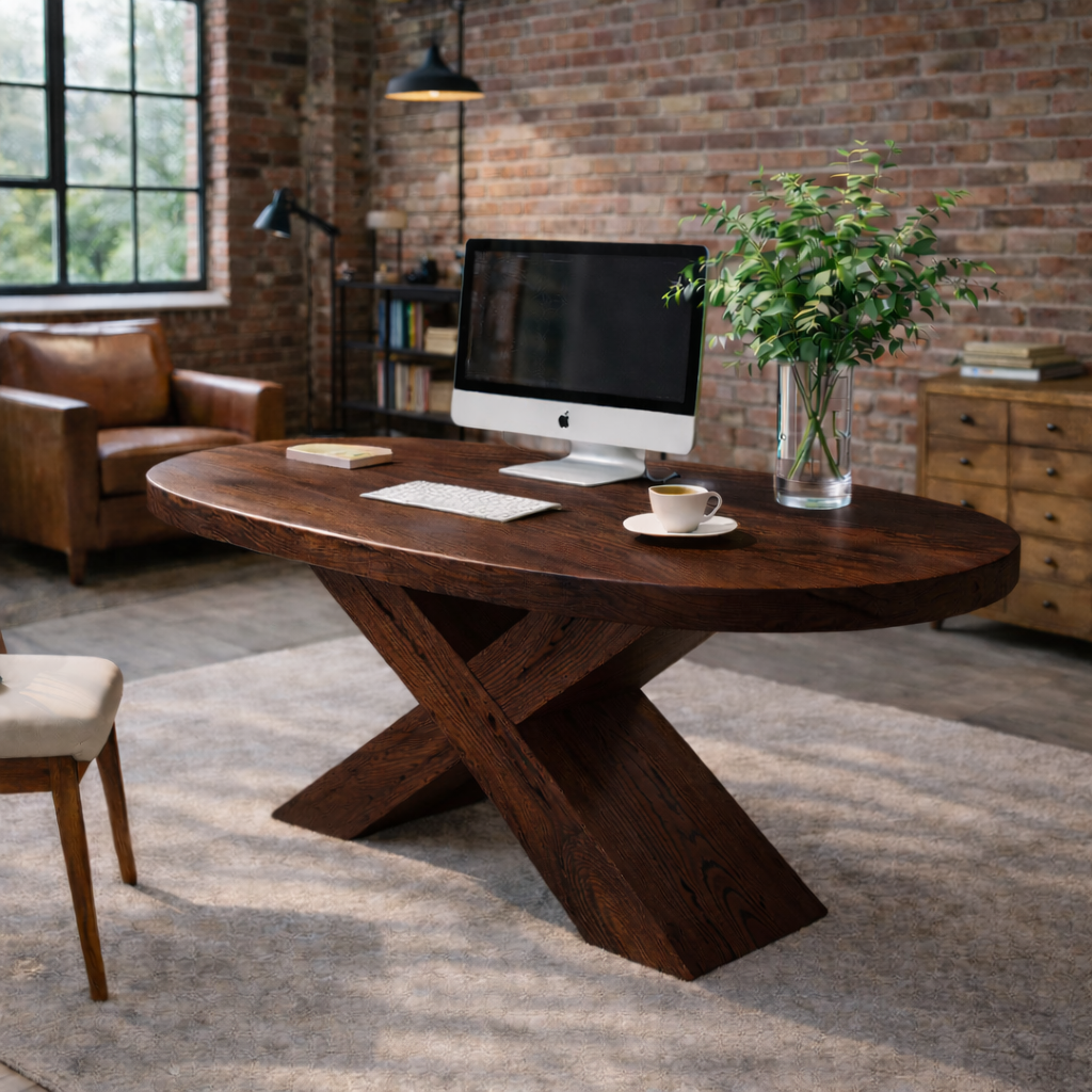 X-Base Dining Table – Solid Wood Table for Kitchen and Dining Room