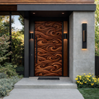 Solid Wood Entry Door – Handcrafted Natural Wooden Door Design
